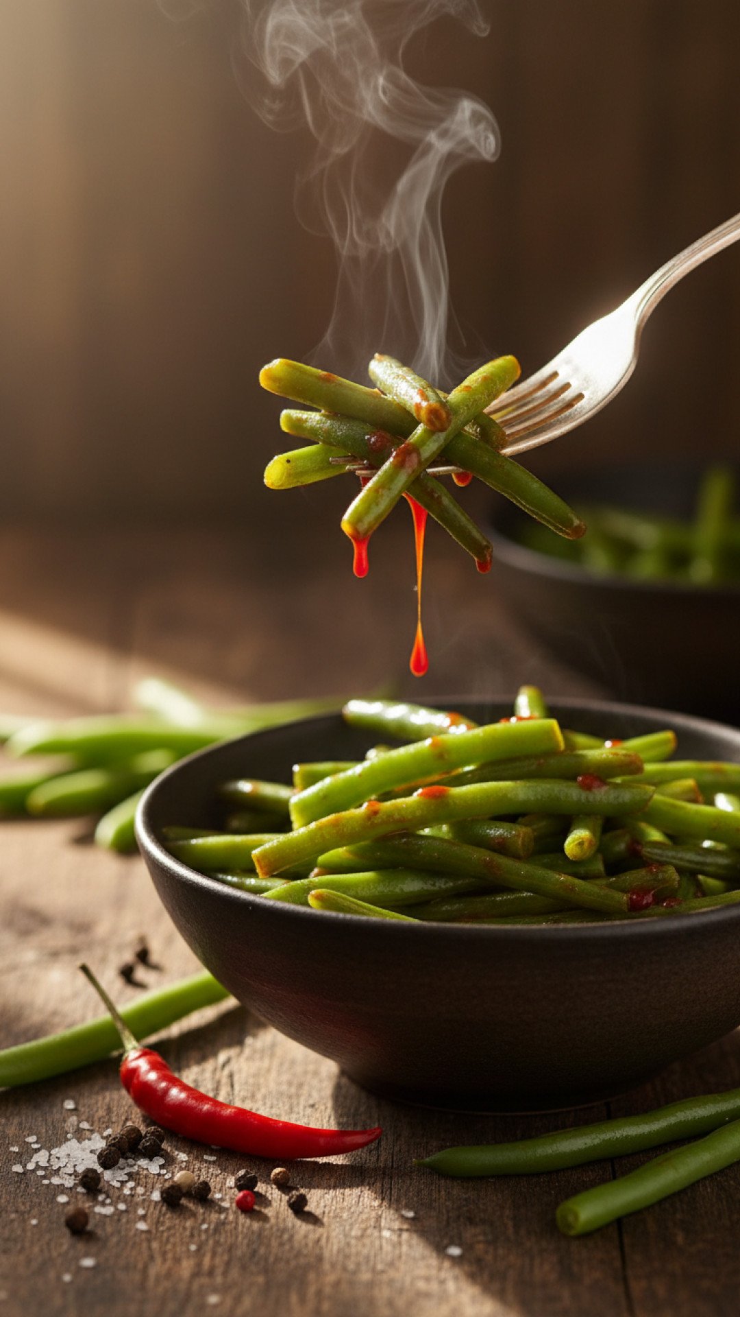 Garlic Parmesan Fresh Green Beans Preparation