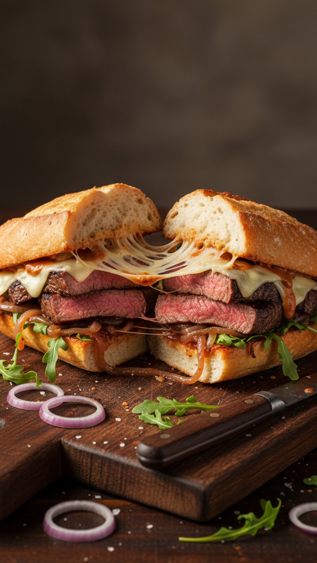 Gourmet Seared Steak Sandwich with Caramelized Onions Preparation