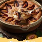 plum recipes - Warm plum crumble with a golden, oat-infused topping, served with a scoop of vanilla ice cream.