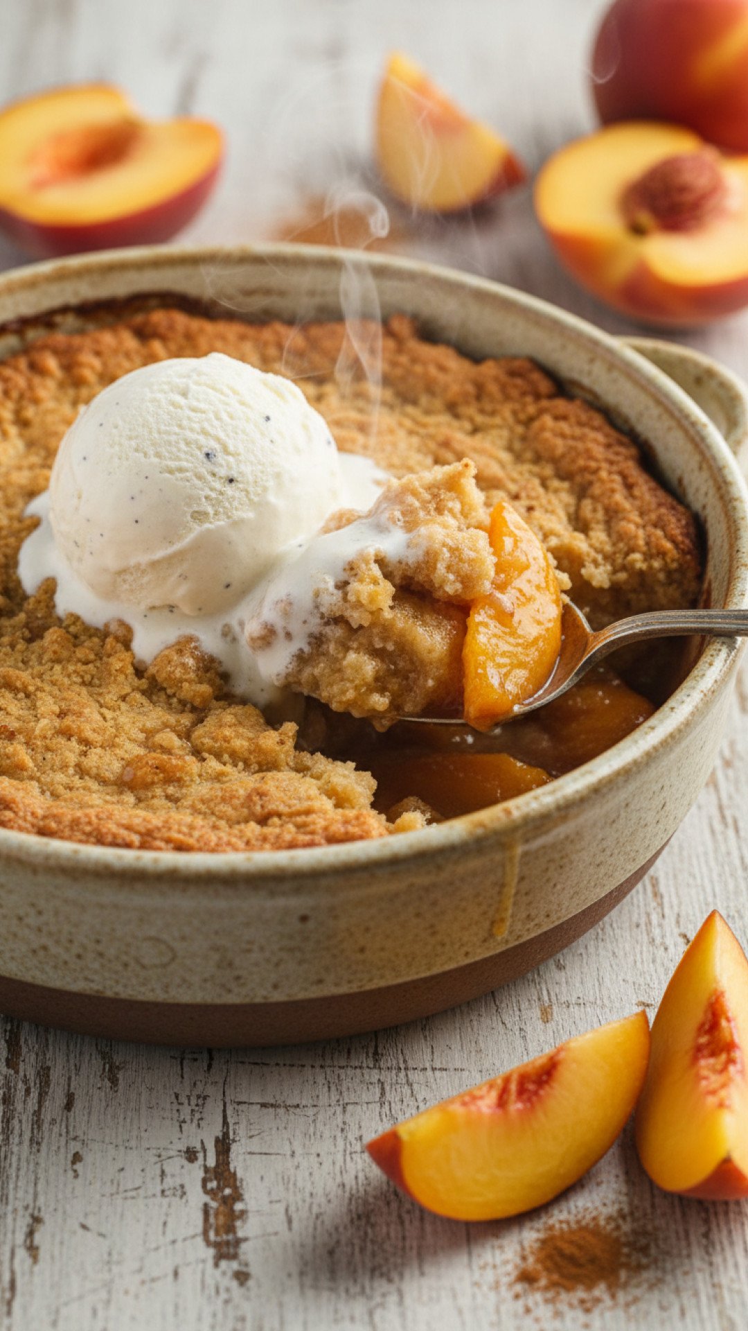 Grandma's Secret Peach Cobbler Preparation