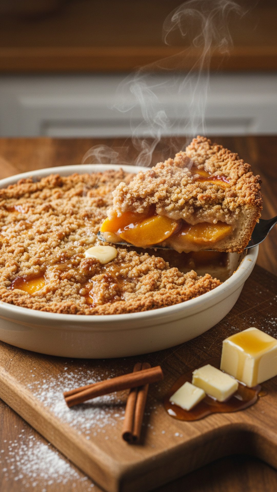 Grandma's Secret Summer Peach Crumble Preparation