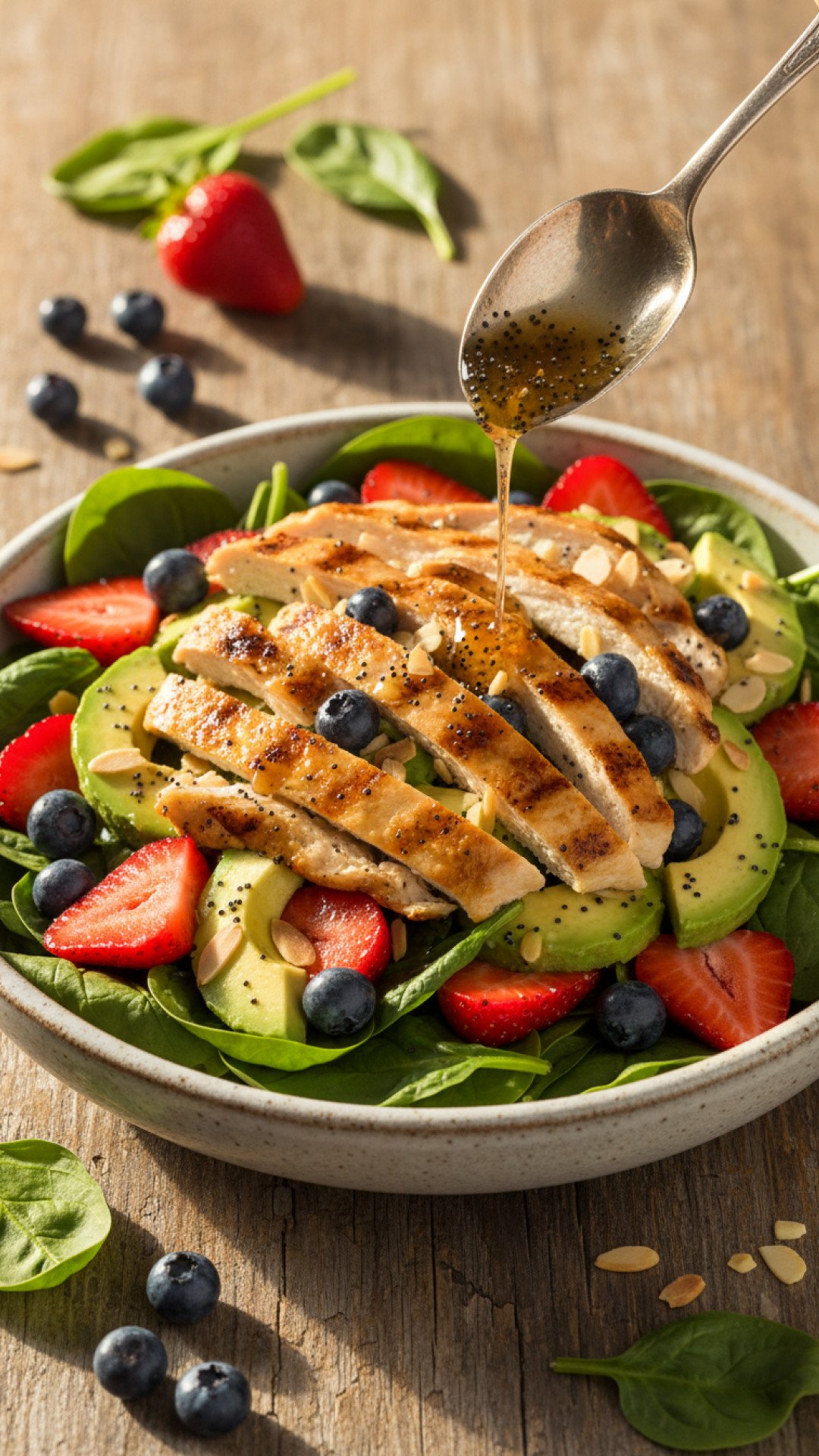 Grilled Chicken and Watermelon Feta Salad Preparation