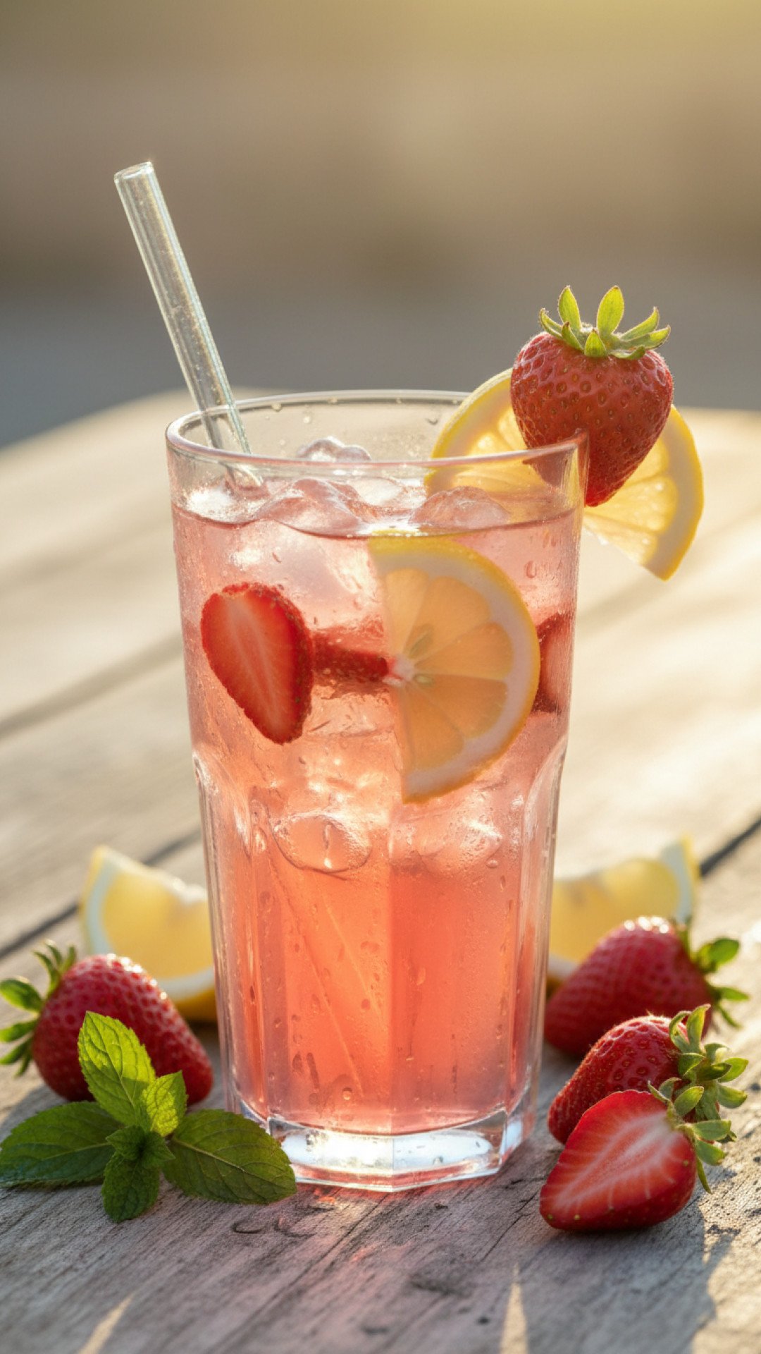 Homemade Strawberry Lemonade Preparation