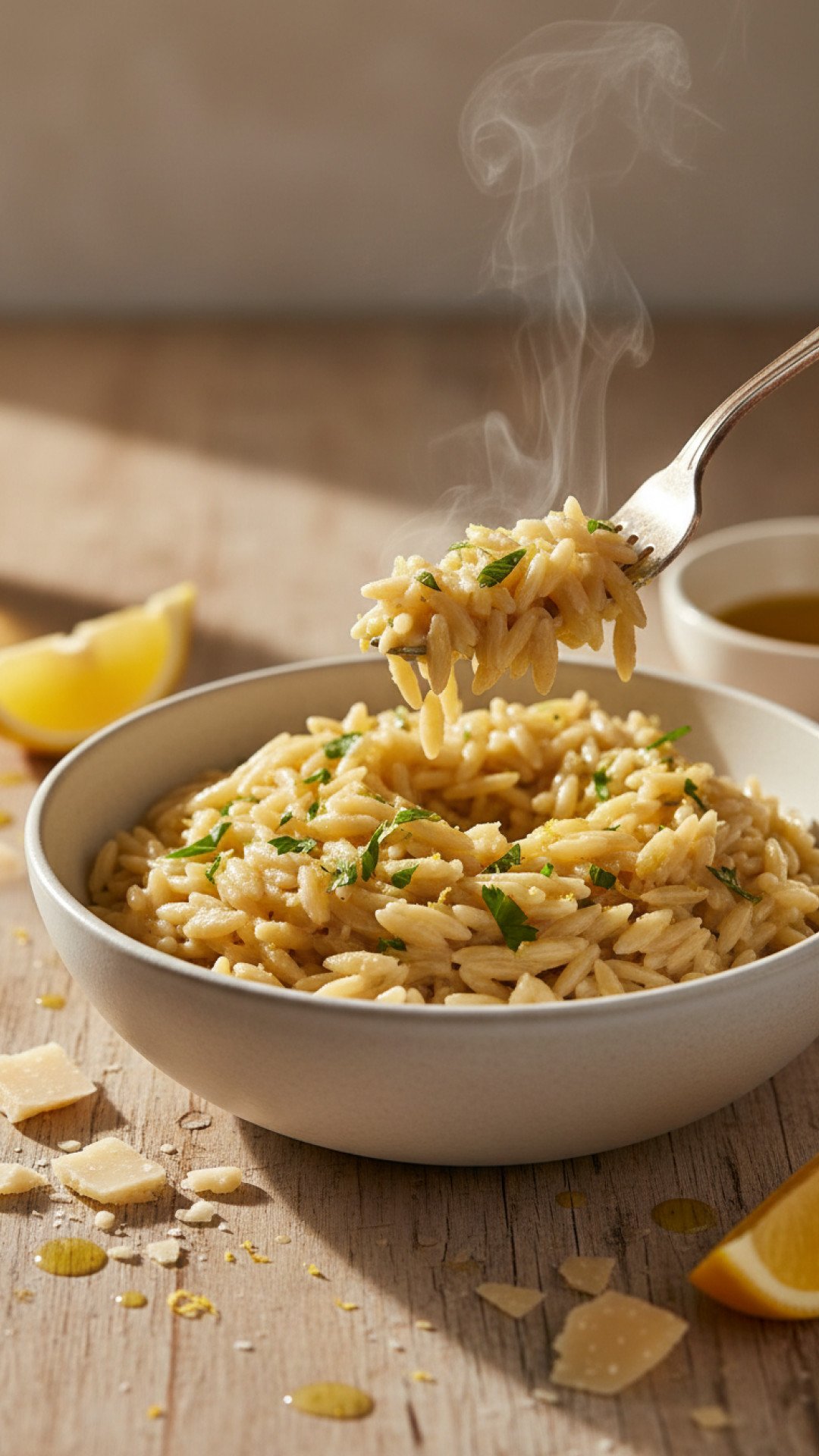 Lemon Herb Chicken Orzo Preparation