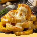 squash recipes yellow - Mediterranean Baked Yellow Squash with Feta and Herbs, garnished with fresh parsley.