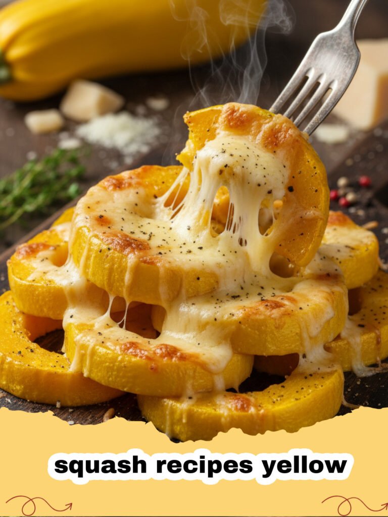 squash recipes yellow - Mediterranean Baked Yellow Squash with Feta and Herbs, garnished with fresh parsley.