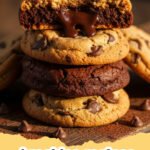 brookies recipes - Close-up of a square brookie showing distinct brownie and chocolate chip cookie layers.