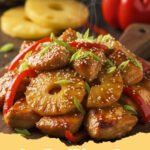hawaiian chicken recipes - Grilled Hawaiian chicken with pineapple rings and green onion garnish