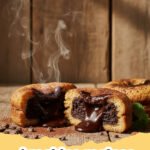 brookies recipes - A stack of fresh brookies showing the distinct brownie and cookie layers with melting chocolate chips.