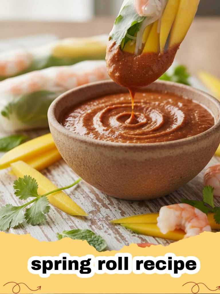 spring roll recipe - A platter of golden brown crispy spring rolls with a side of sweet chili dipping sauce.