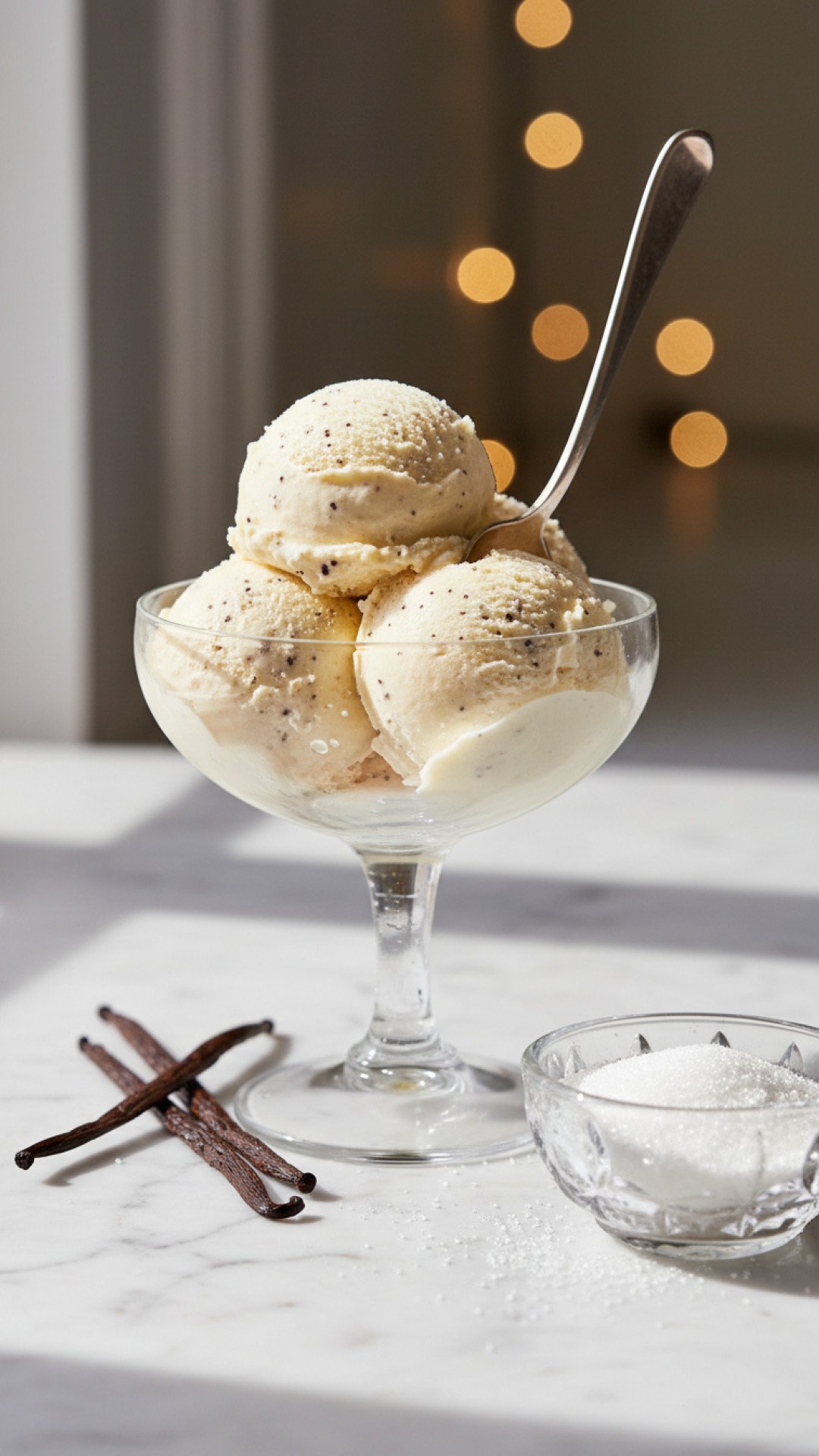 Silky Smooth Vanilla Bean Home Made Ice Cream Preparation