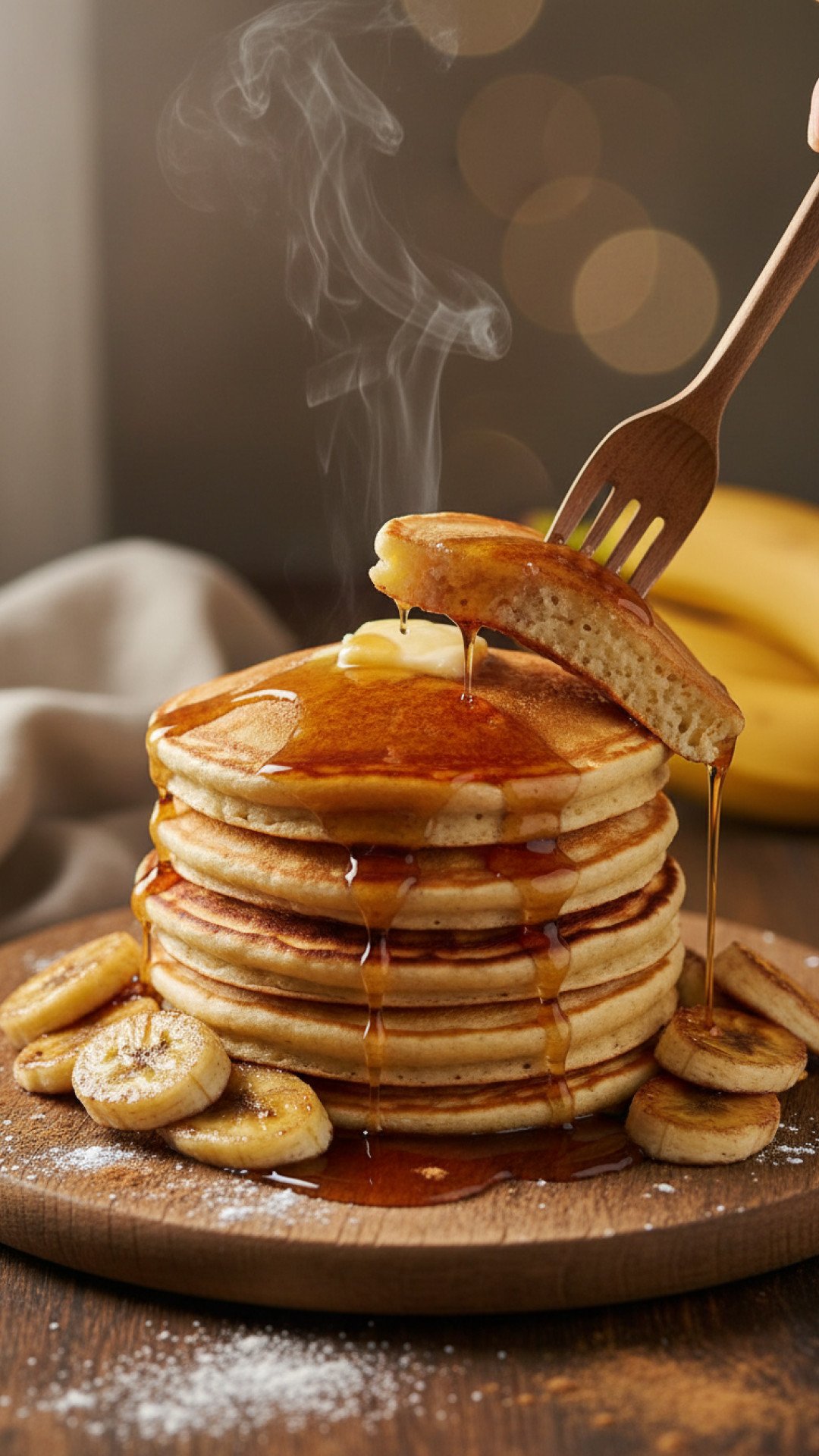 The Fluffiest Banana Pancakes Preparation
