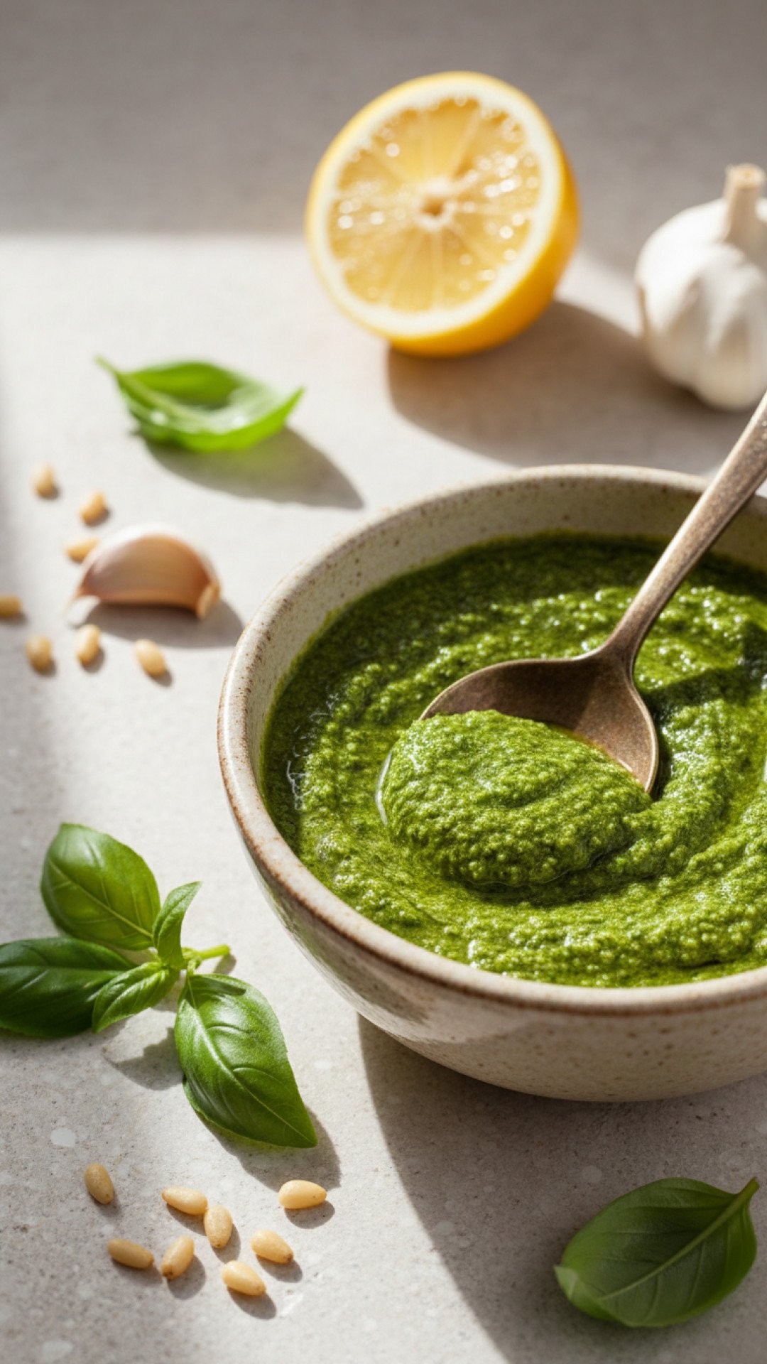 The Ultimate Homemade Basil Pesto Preparation