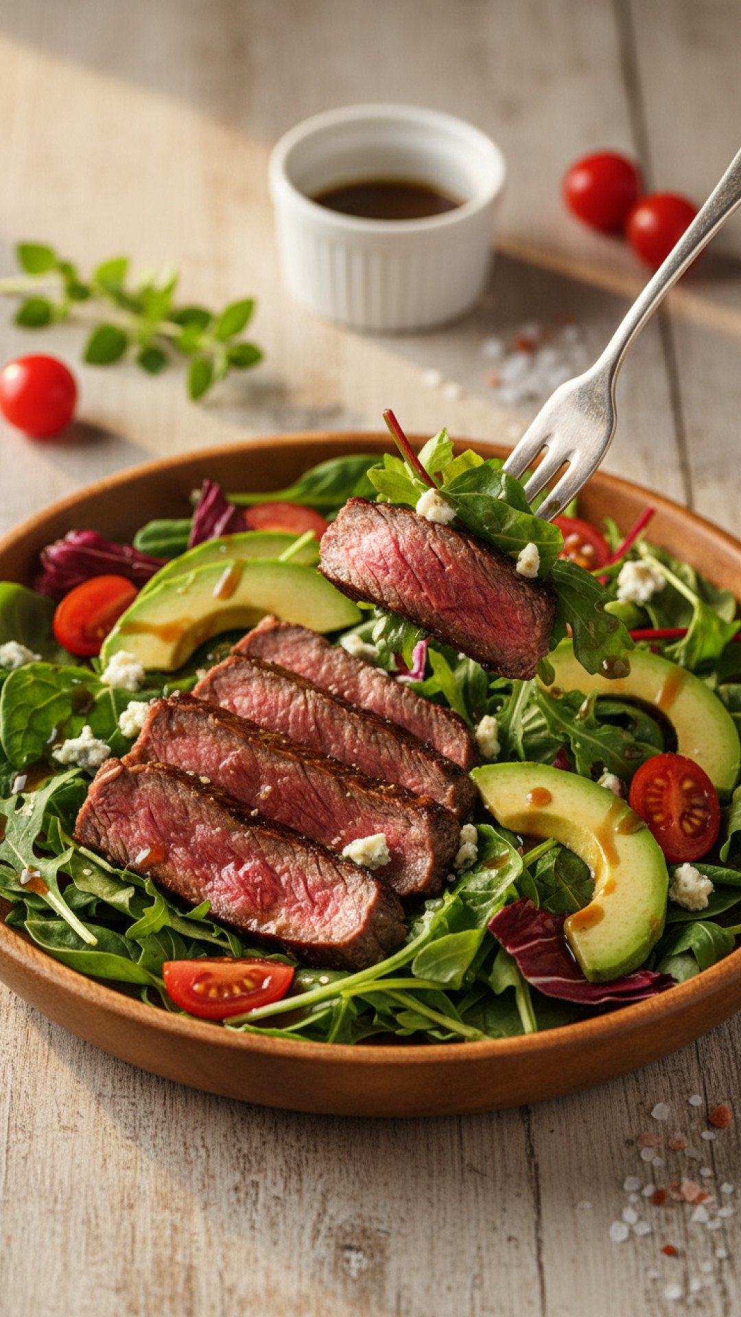 Ultimate Grilled Steak Salad with Zesty Herb Vinaigrette Preparation