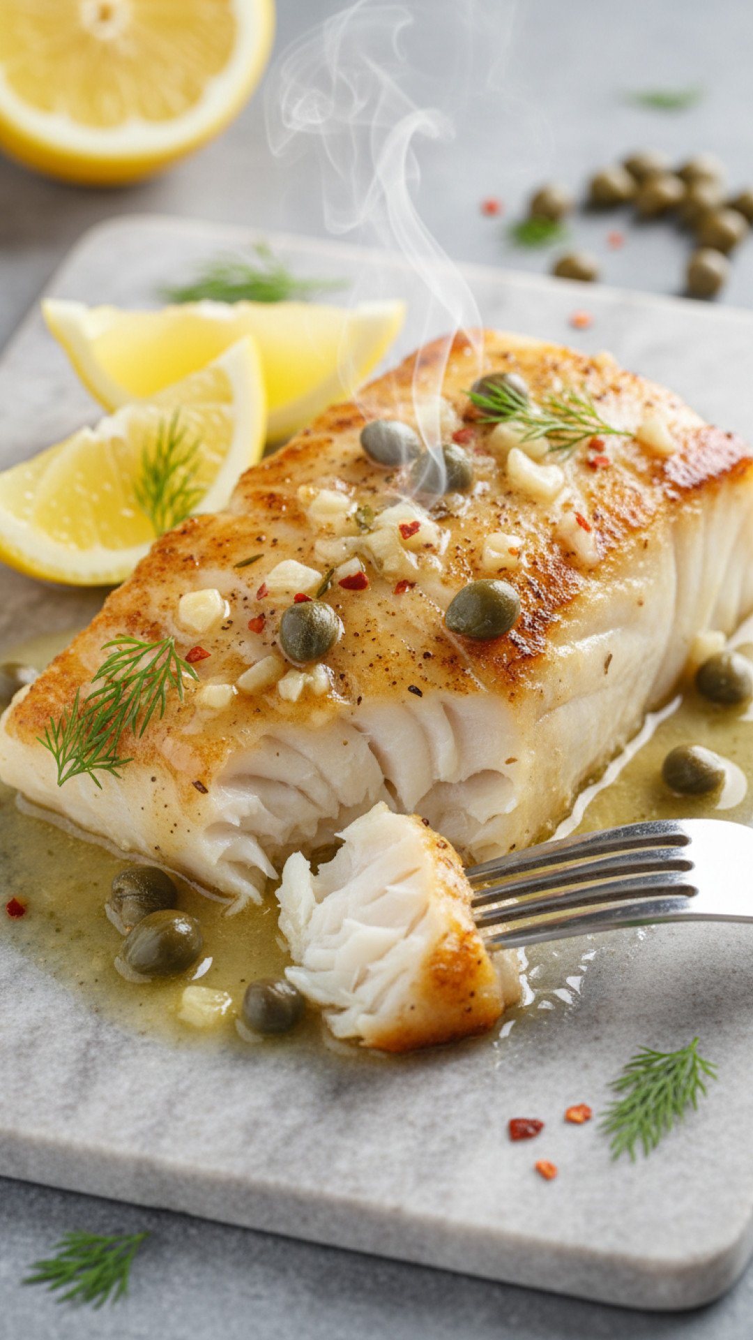 Zesty Lemon Herb Baked Cod Preparation