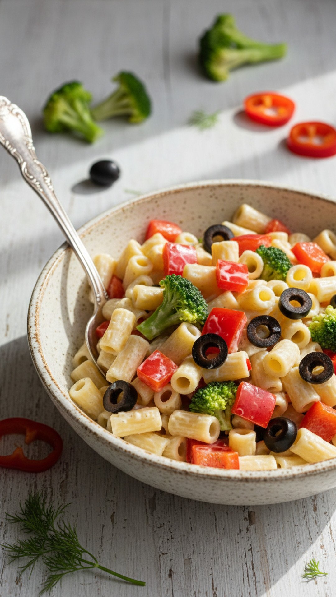 Zesty Mediterranean Cold Pasta Salad Preparation