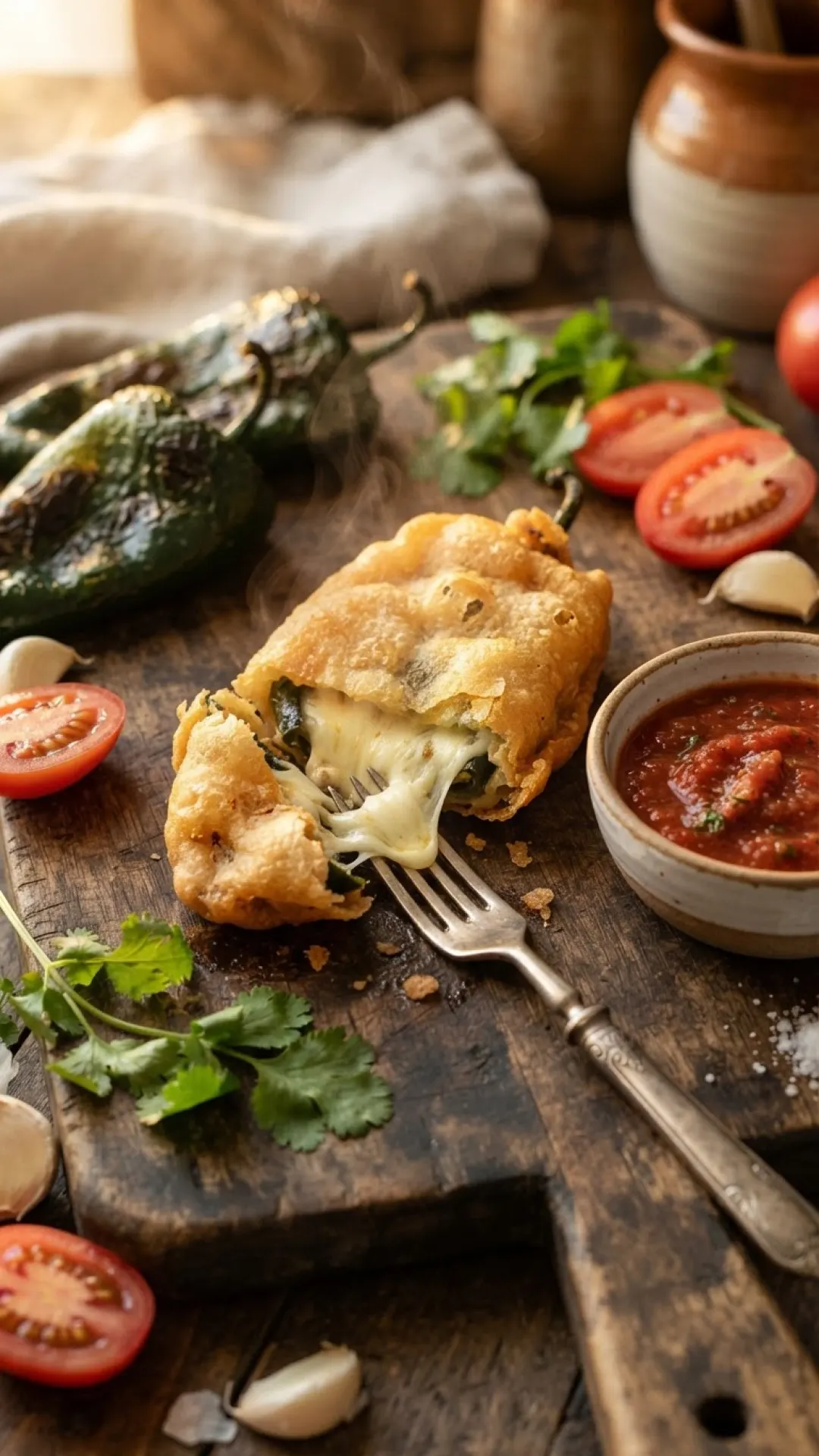 Authentic Chile Relleno Recipe with Tomato Sauce Preparation