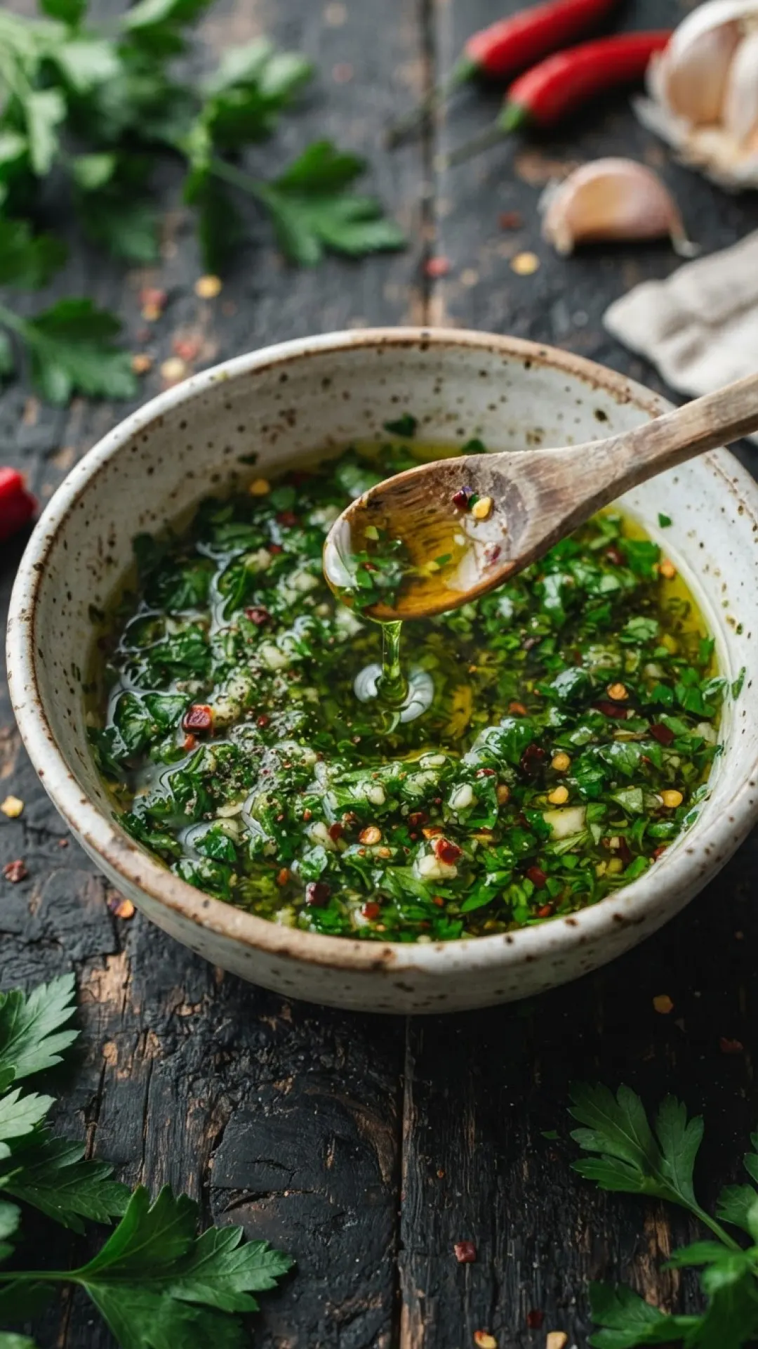 Authentic Homemade Chimichurri Sauce Preparation