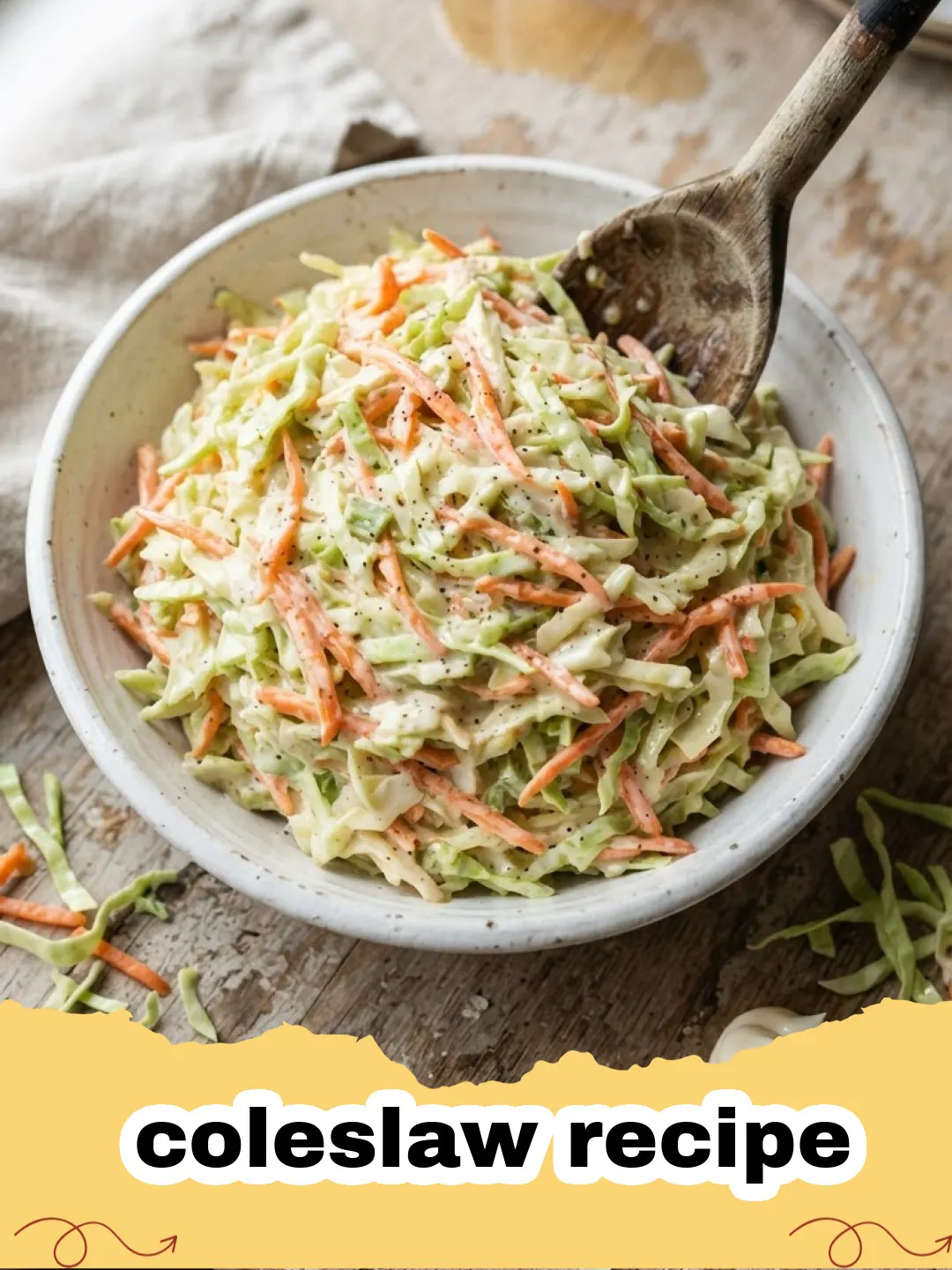 coleslaw recipe - A large bowl of creamy classic coleslaw with green and red cabbage, carrots, and a creamy dressing, garnished with fresh parsley.