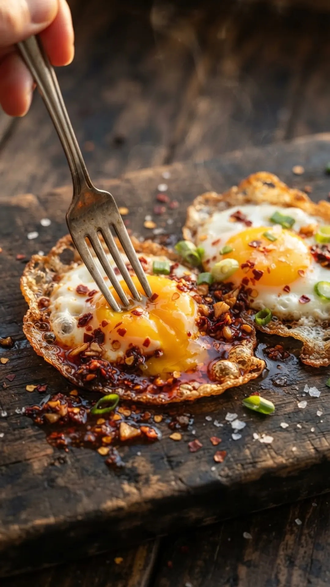 Chilli Oil Fried Eggs Preparation