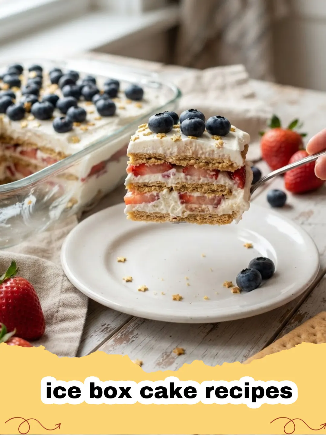 ice box cake recipes - A beautiful slice of layered chocolate and cream ice box cake on a white plate.