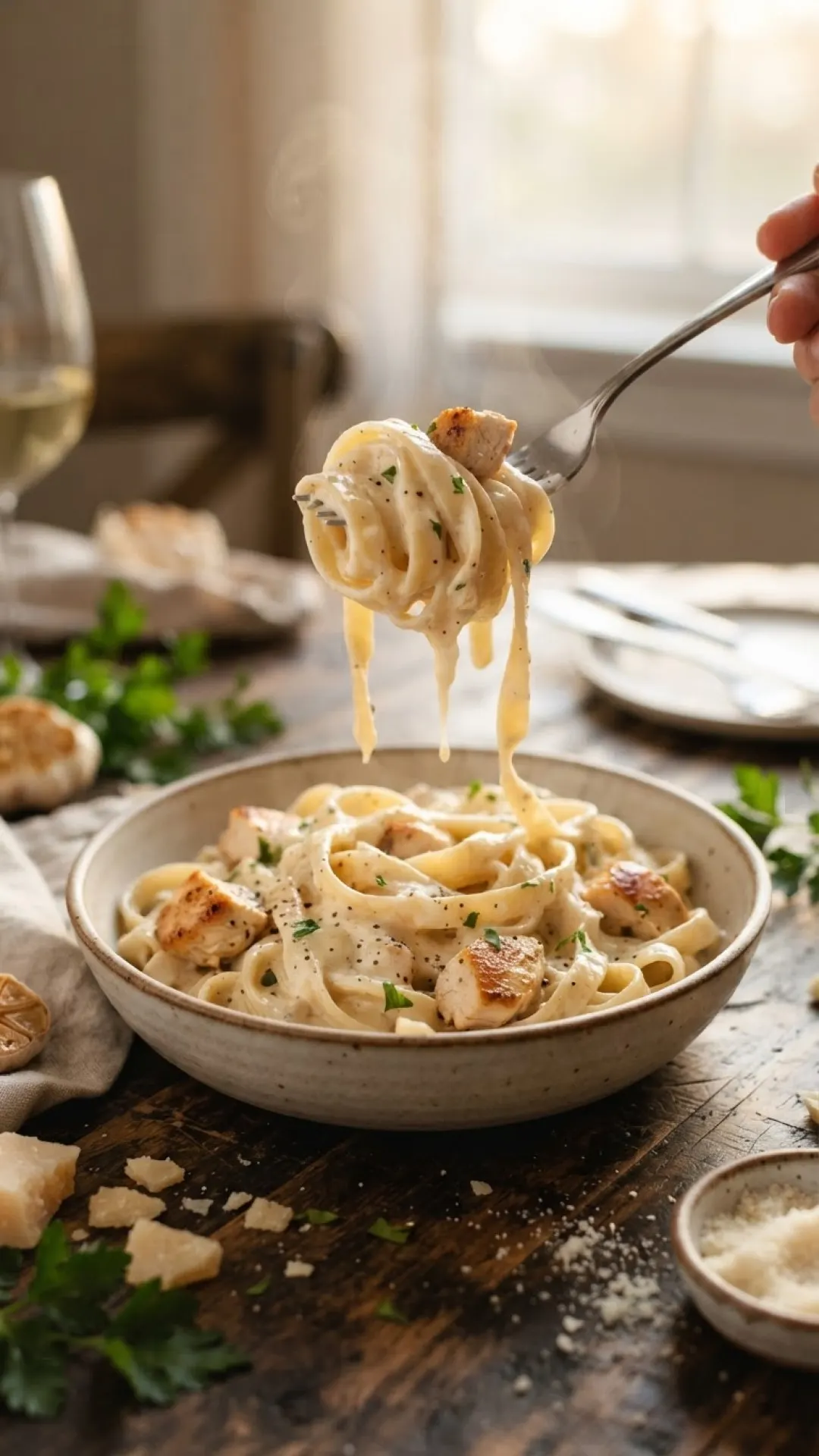 Classic Creamy Chicken Alfredo Preparation