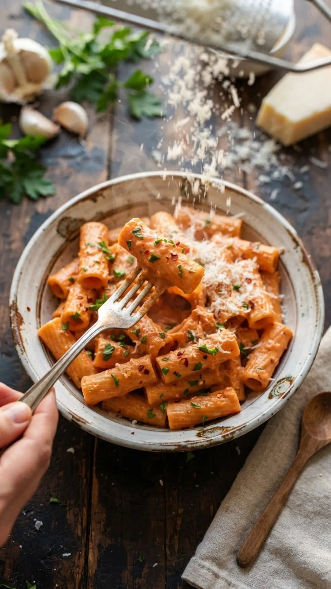 Classic Creamy Vodka Pasta Preparation