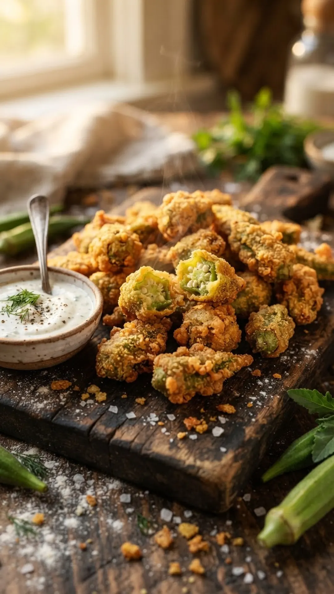Classic Crispy Fried Okra Recipe Preparation