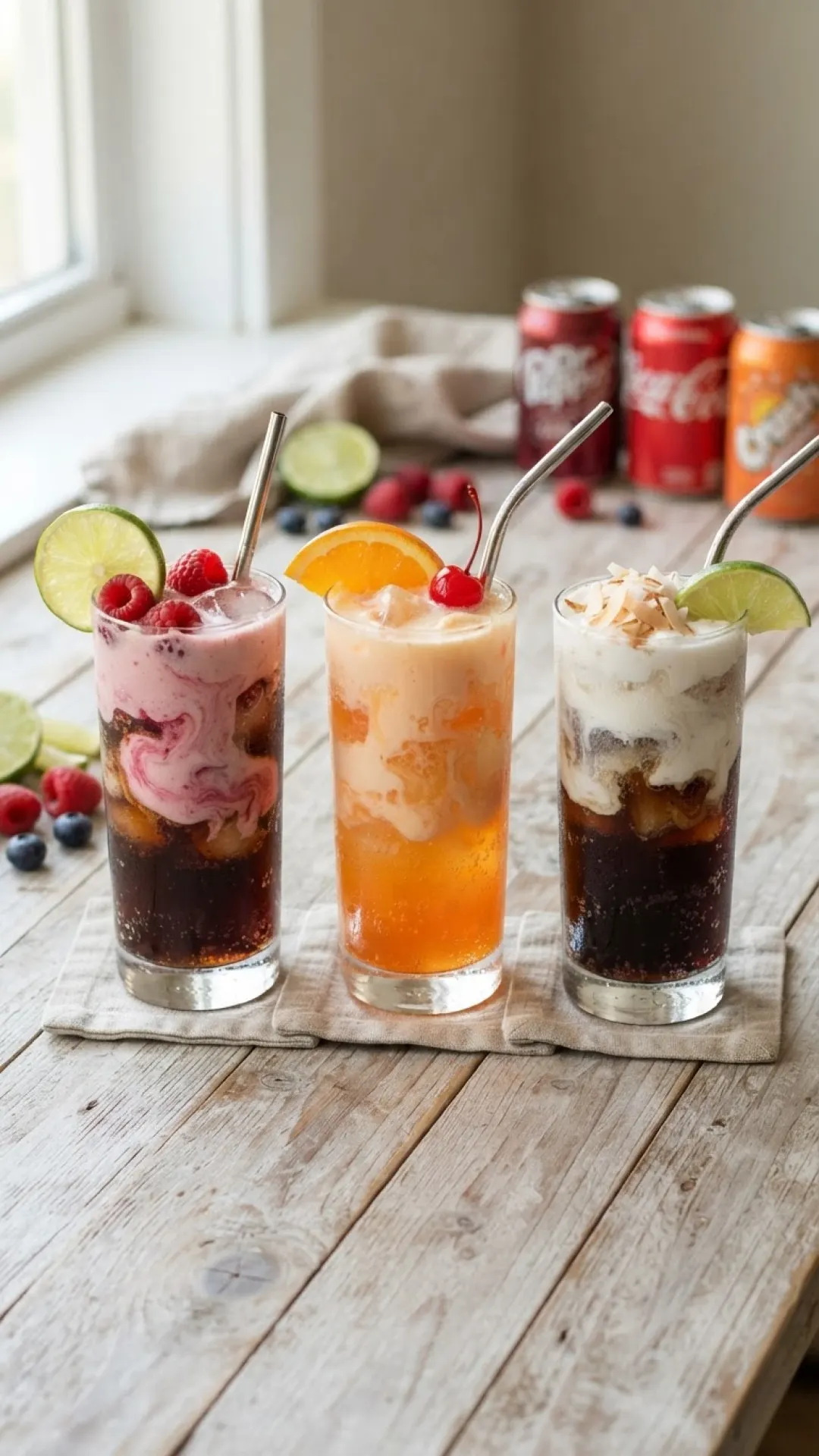 Classic Dirty Dr. Pepper with Coconut & Lime Preparation