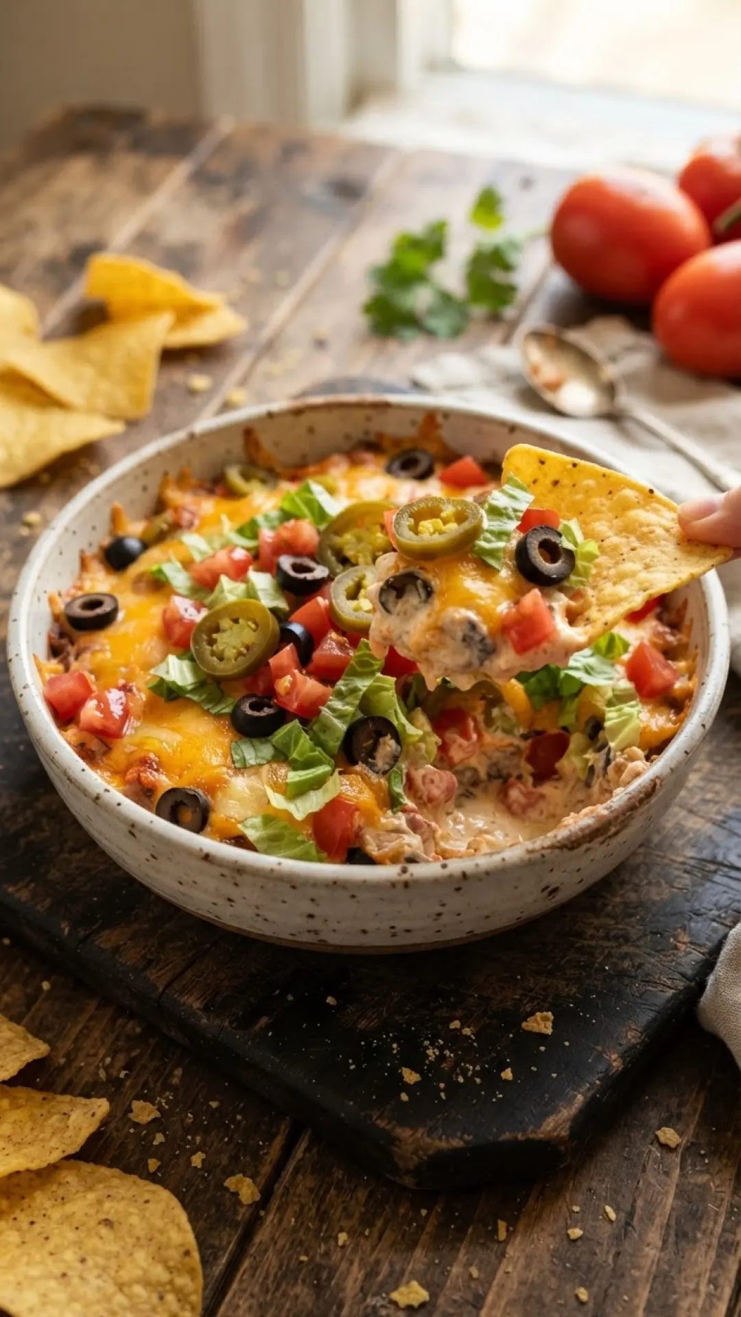 Classic Layered Taco Dip Preparation