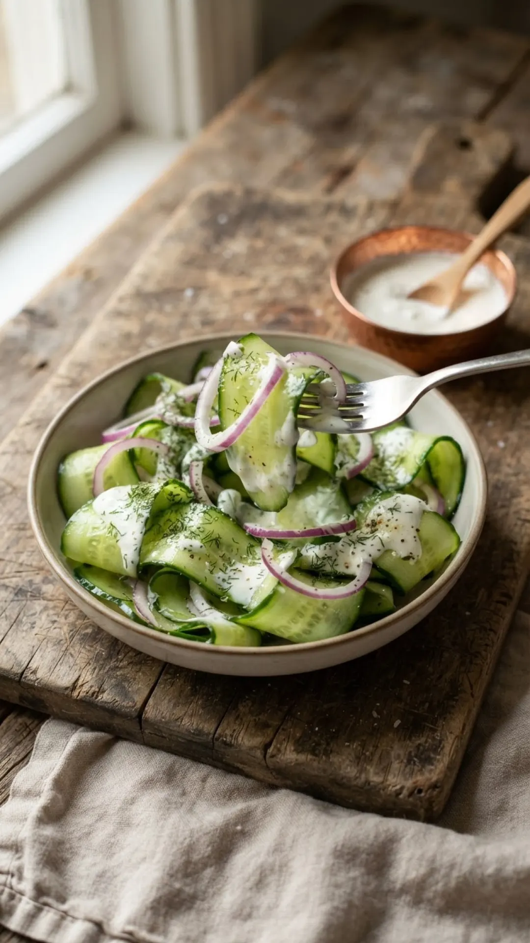Classic Refreshing Cucumber Salad Preparation