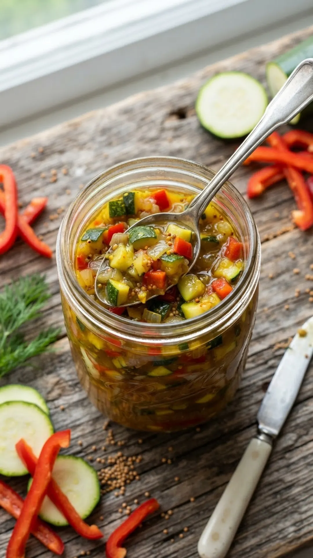 Classic Sweet and Tangy Zucchini Relish Preparation