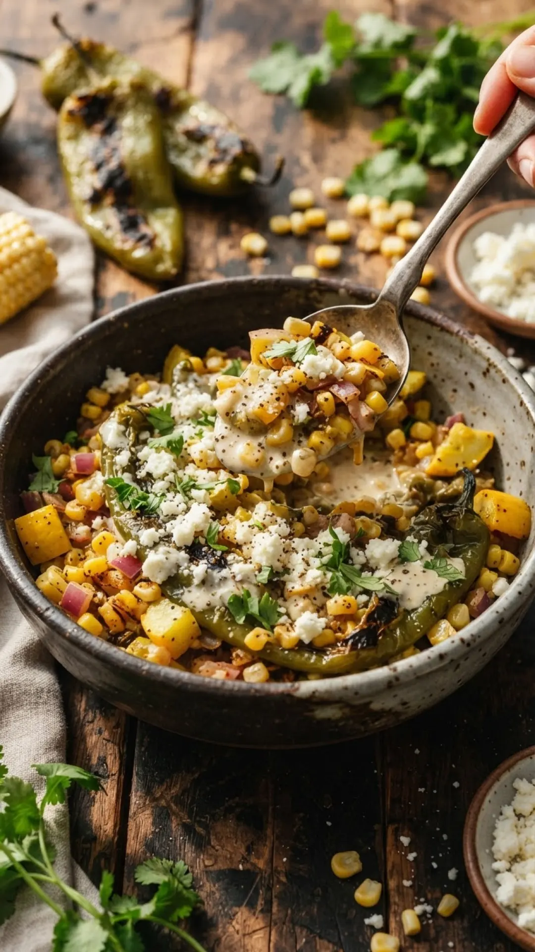 Creamy Hatch Green Chile Chicken Enchiladas Preparation