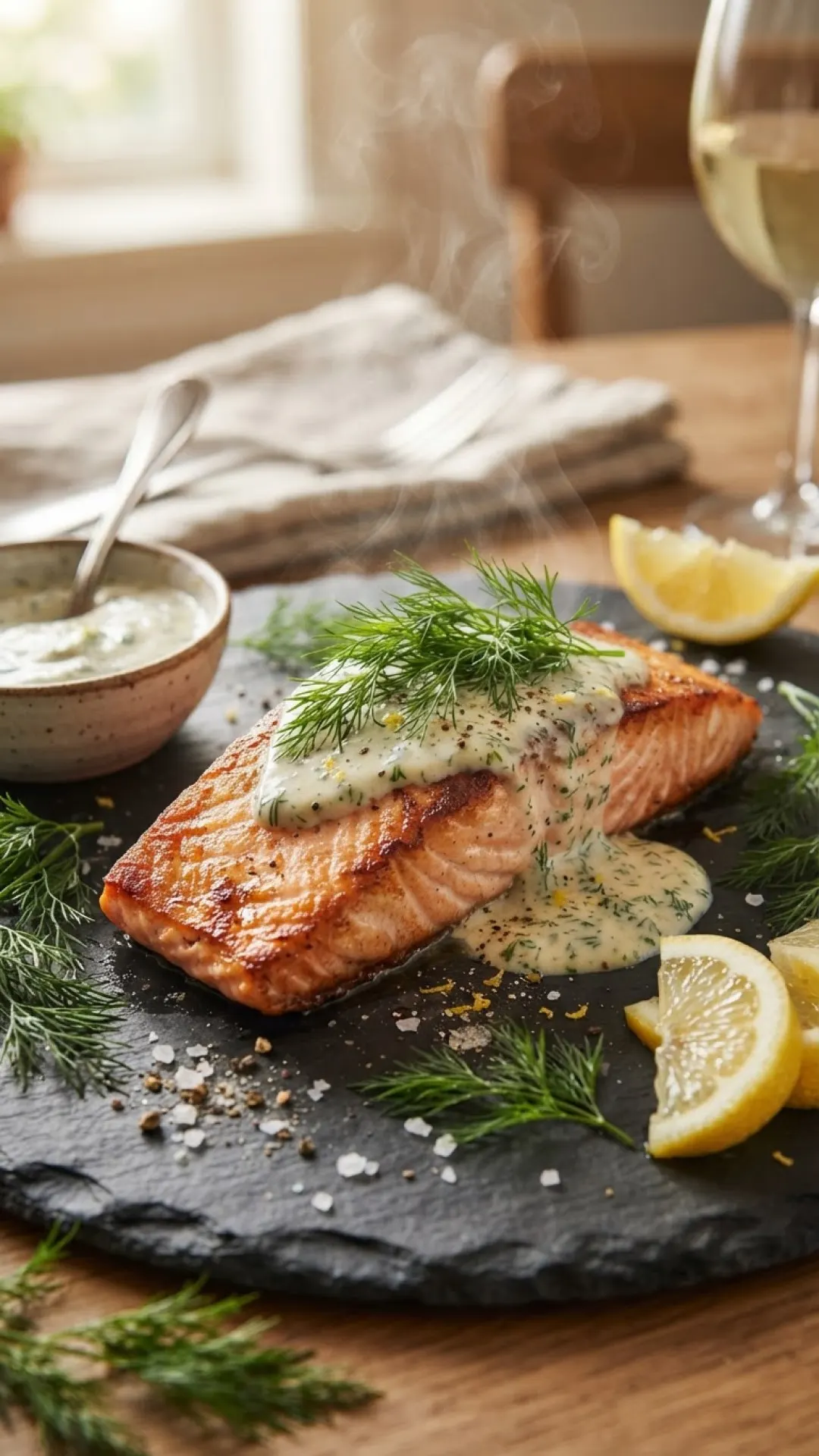 Creamy Lemon Dill Chicken and Potato Bake Preparation