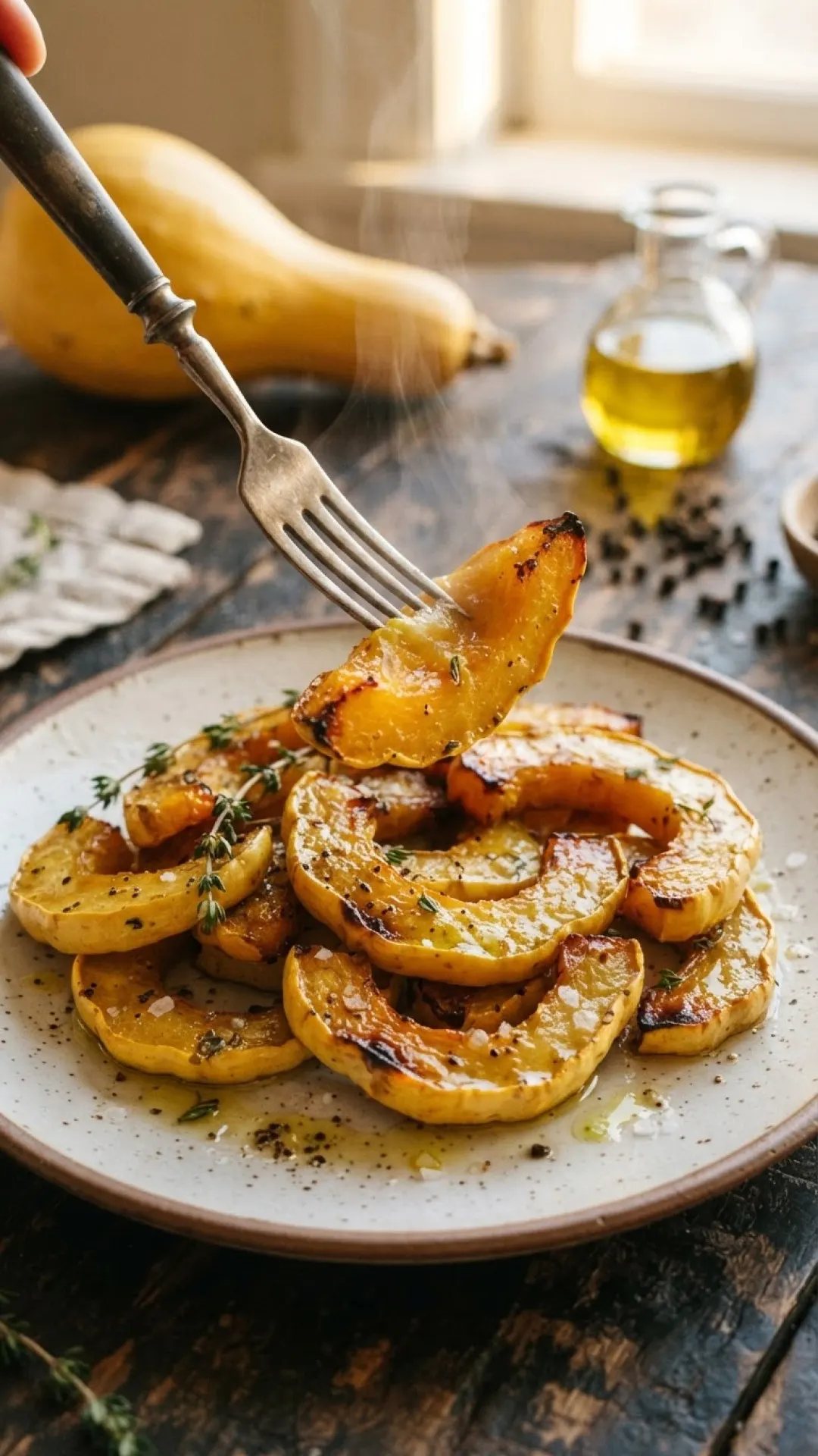 Creamy Roasted Crookneck Squash with Herbs Preparation