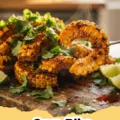Corn Ribs - Crispy golden corn ribs curled into a 'rib' shape, sprinkled with paprika and served with a smoky aioli dipping sauce.