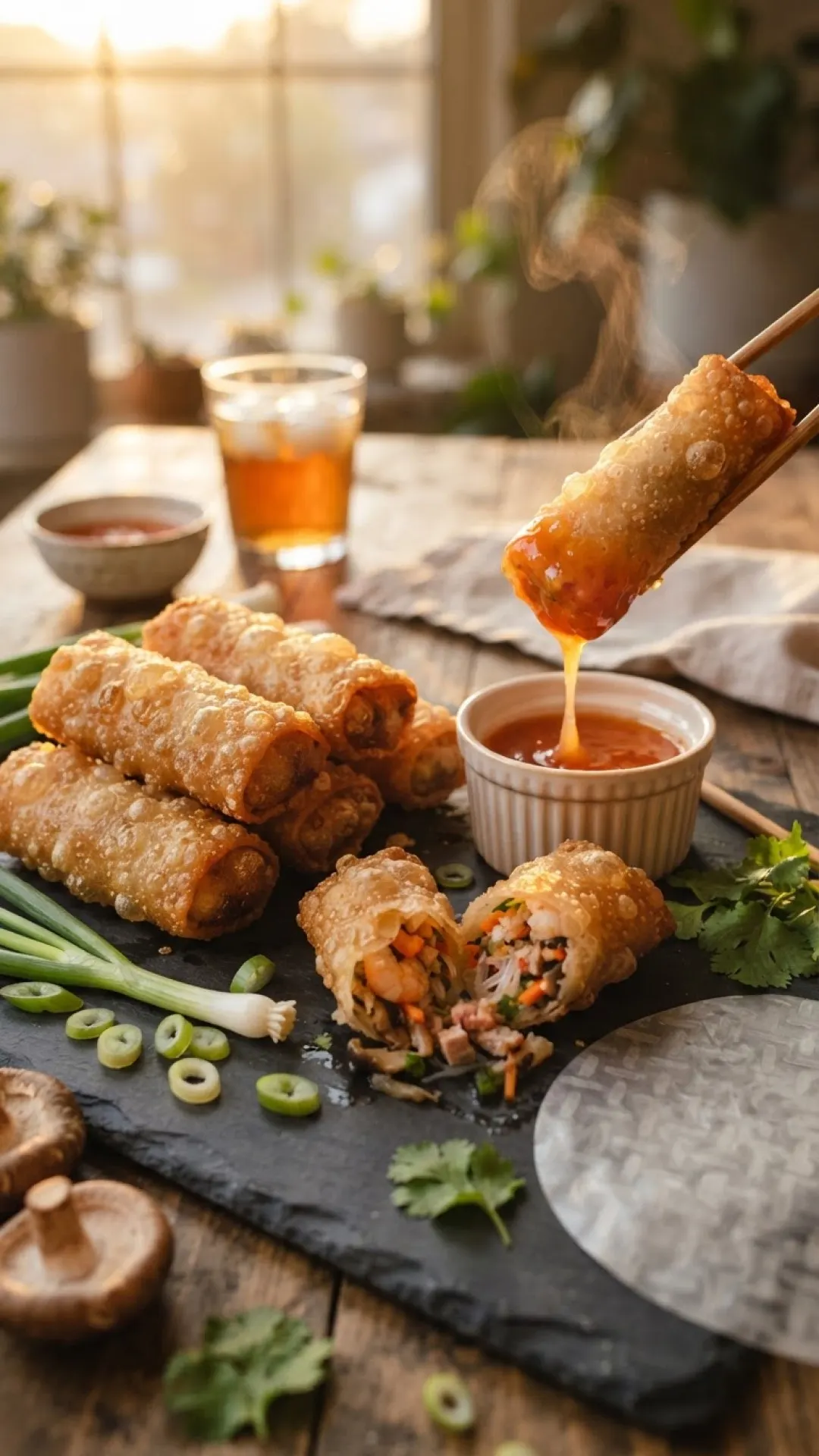 Crispy Rice Paper Egg Rolls Preparation