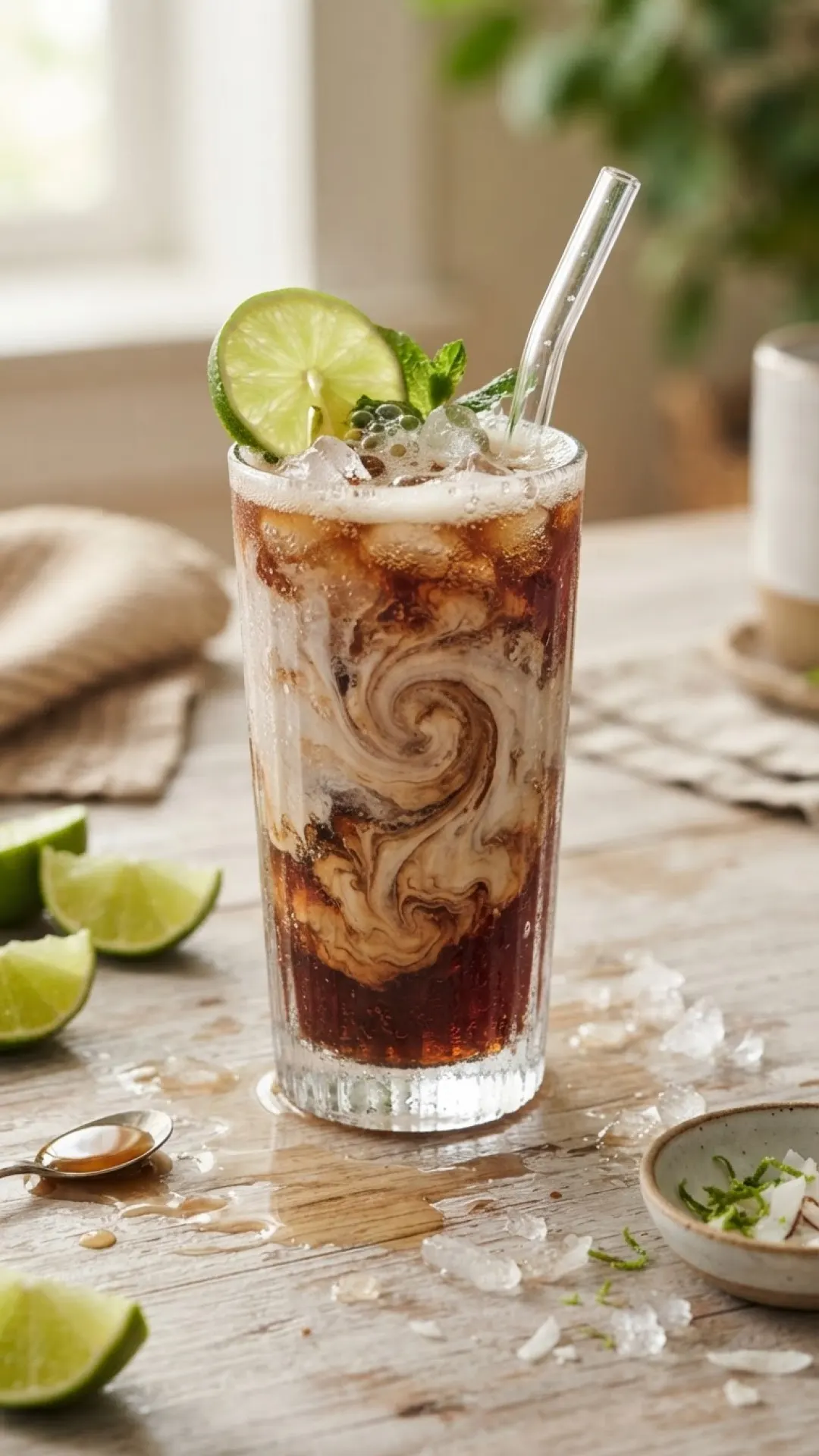 Diet Coke Coconut Lime Dirty Soda Preparation
