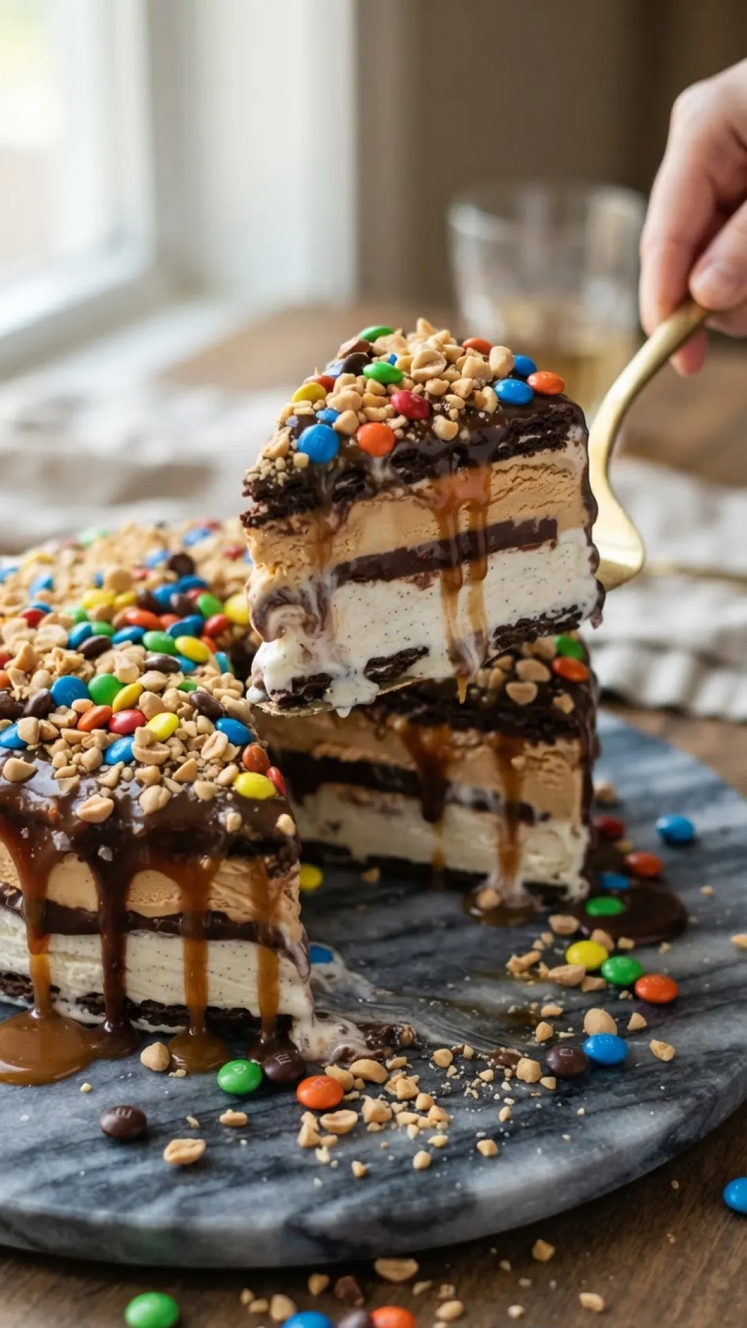 Easy No-Bake Ice Cream Sandwich Cake Preparation