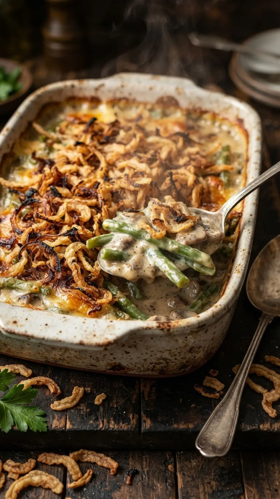 Elevated Fresh Green Bean Casserole Preparation