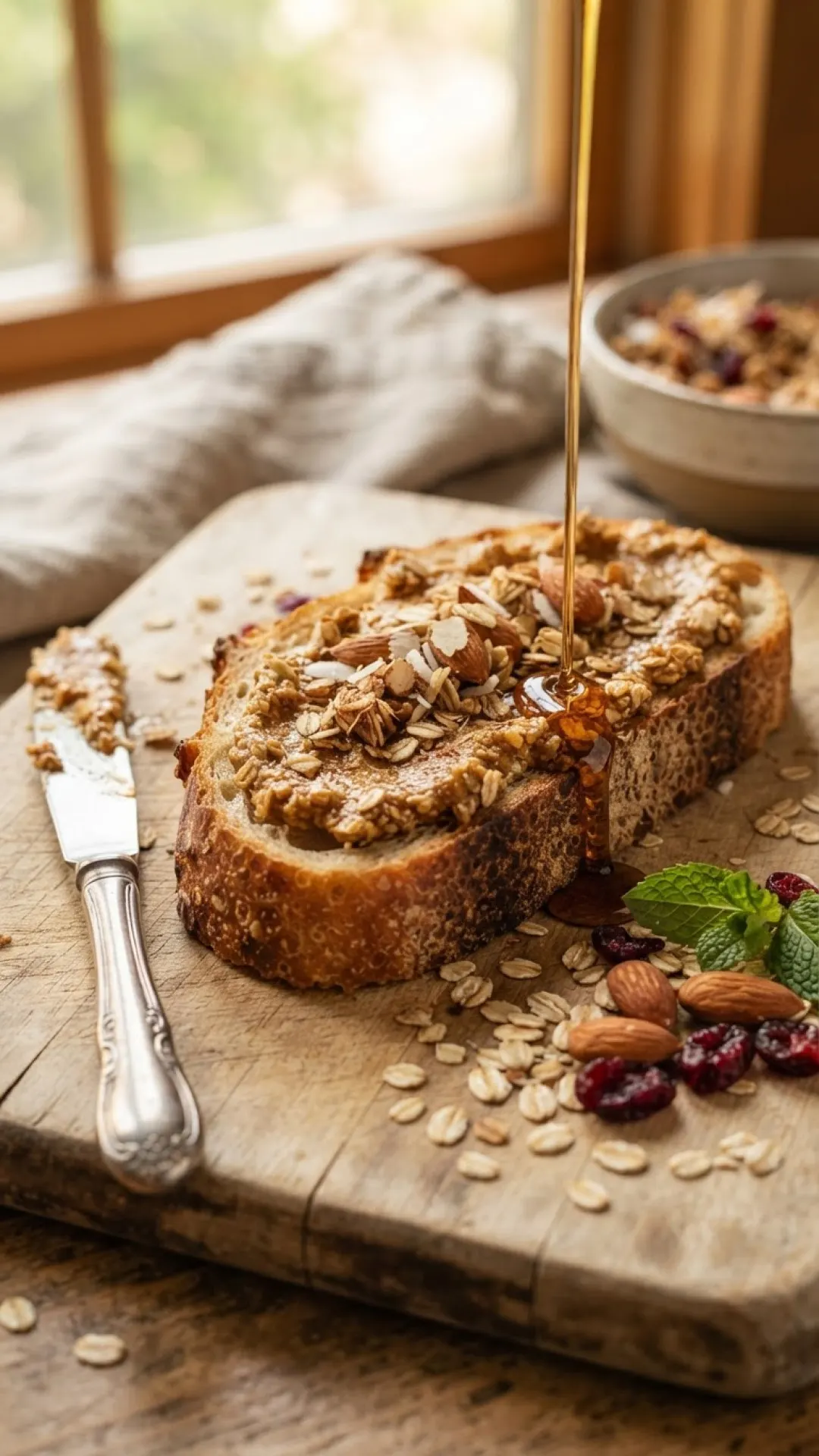 Granola Butter Toast Preparation