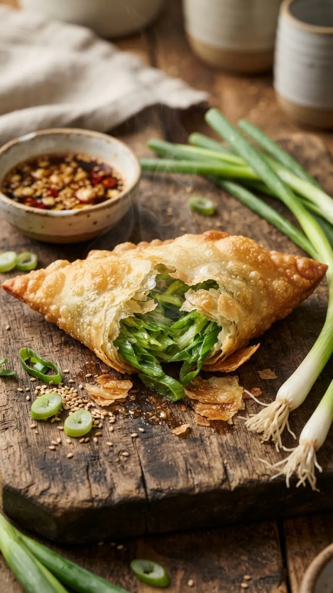 Green Onion Pancake Samosa Wrappers Preparation