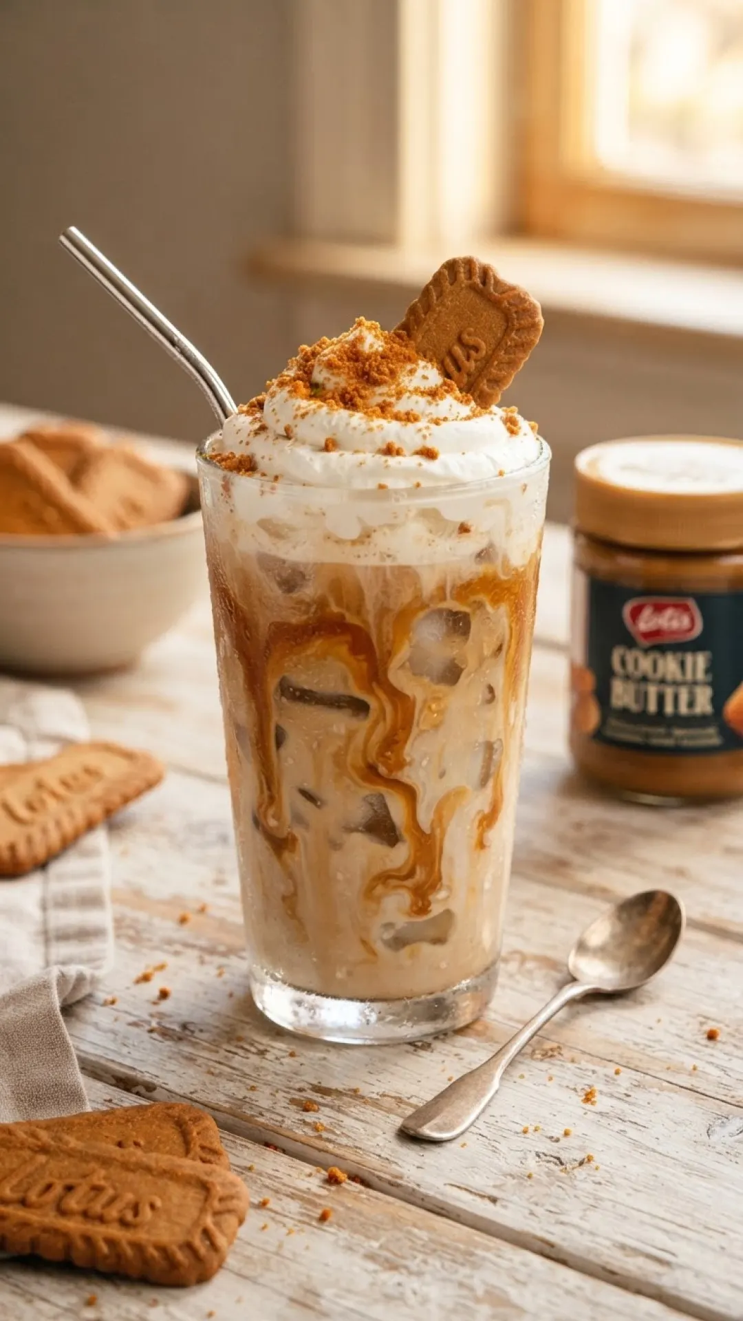 Homemade Cookie Butter Latte Preparation