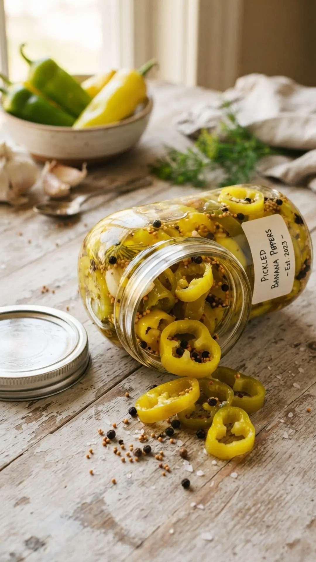 Homemade Pickled Banana Peppers Preparation