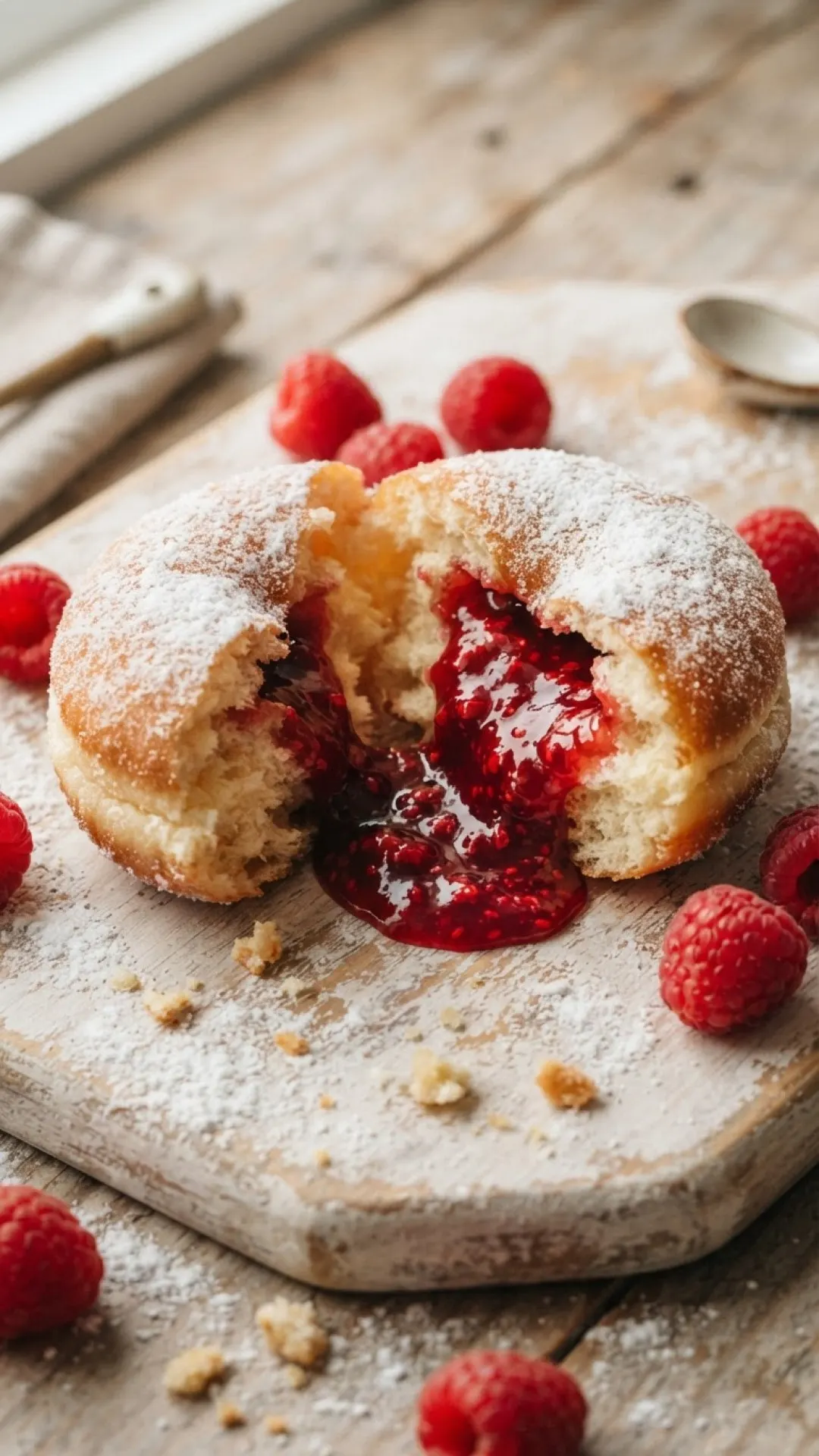 Homemade Raspberry Filled Donuts Preparation