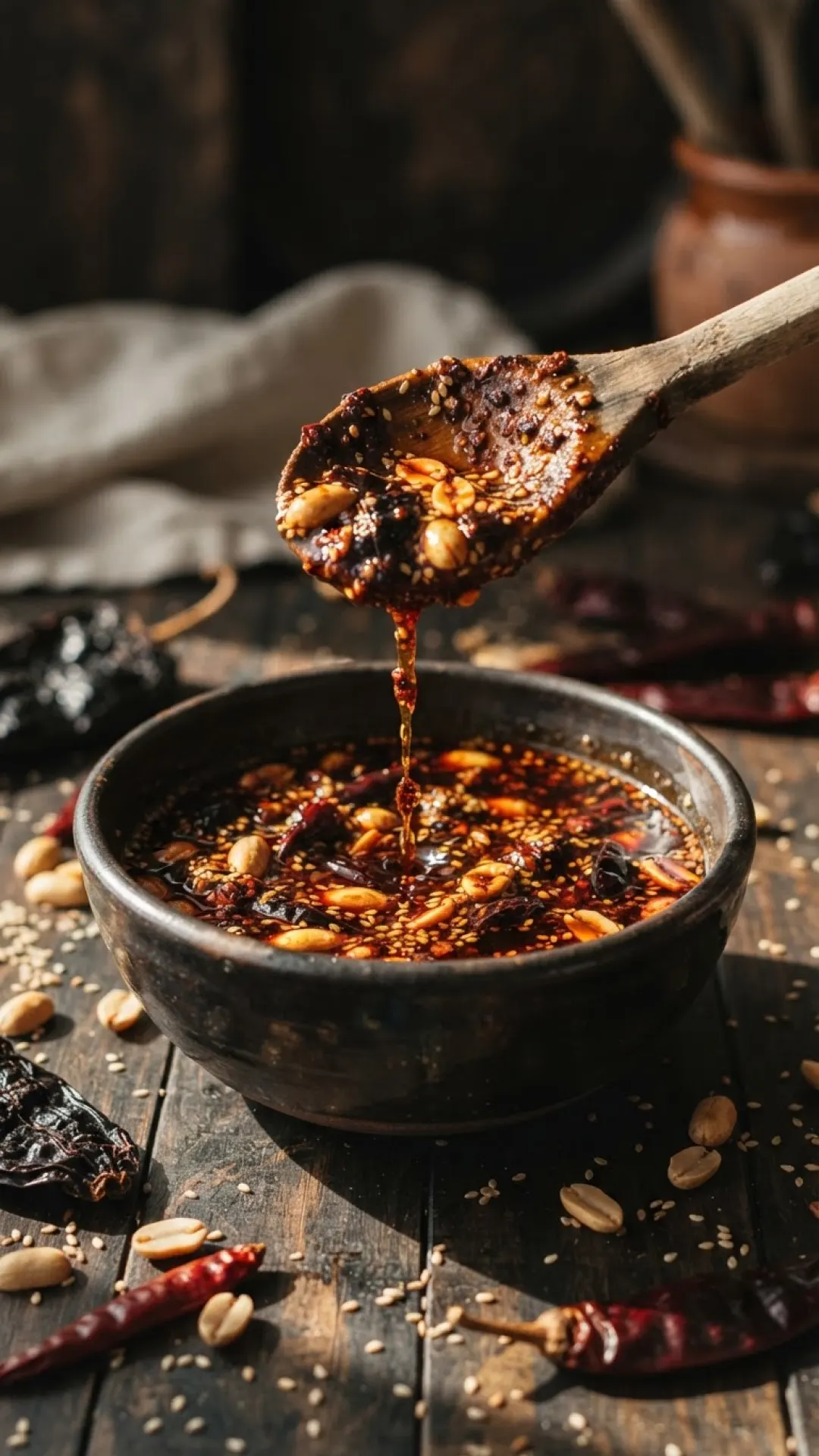 Homemade Salsa Macha Preparation
