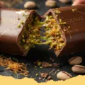 Viral Dubai Chocolate Bar (Pistachio Kataifi) - Close-up of a slice of Viral Dubai Chocolate Bar with visible layers of chocolate, green pistachio, and crunchy kataifi.