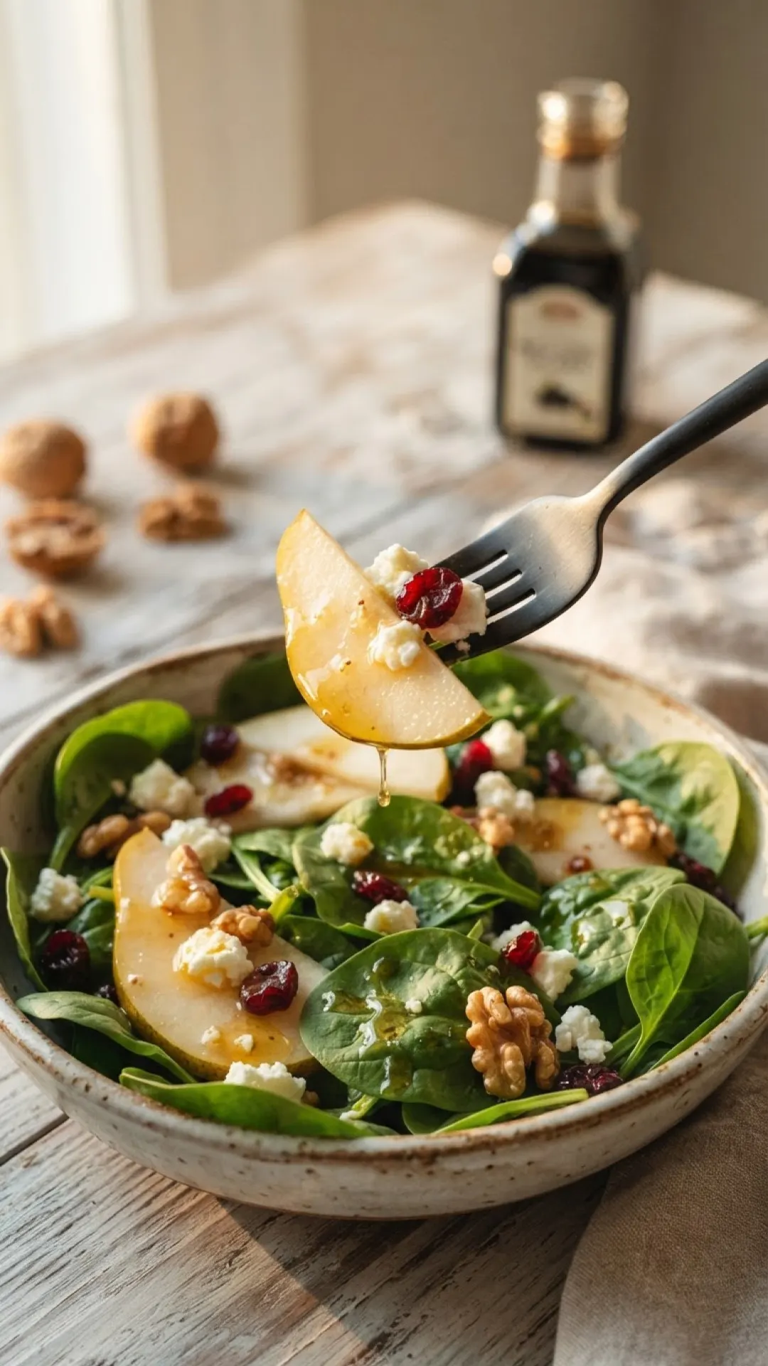 Organic Pear & Honey Balsamic Salad Kit Preparation