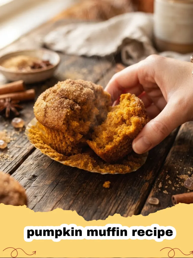 pumpkin muffin recipe - Close-up of golden-brown pumpkin muffins with streusel topping on a cooling rack.