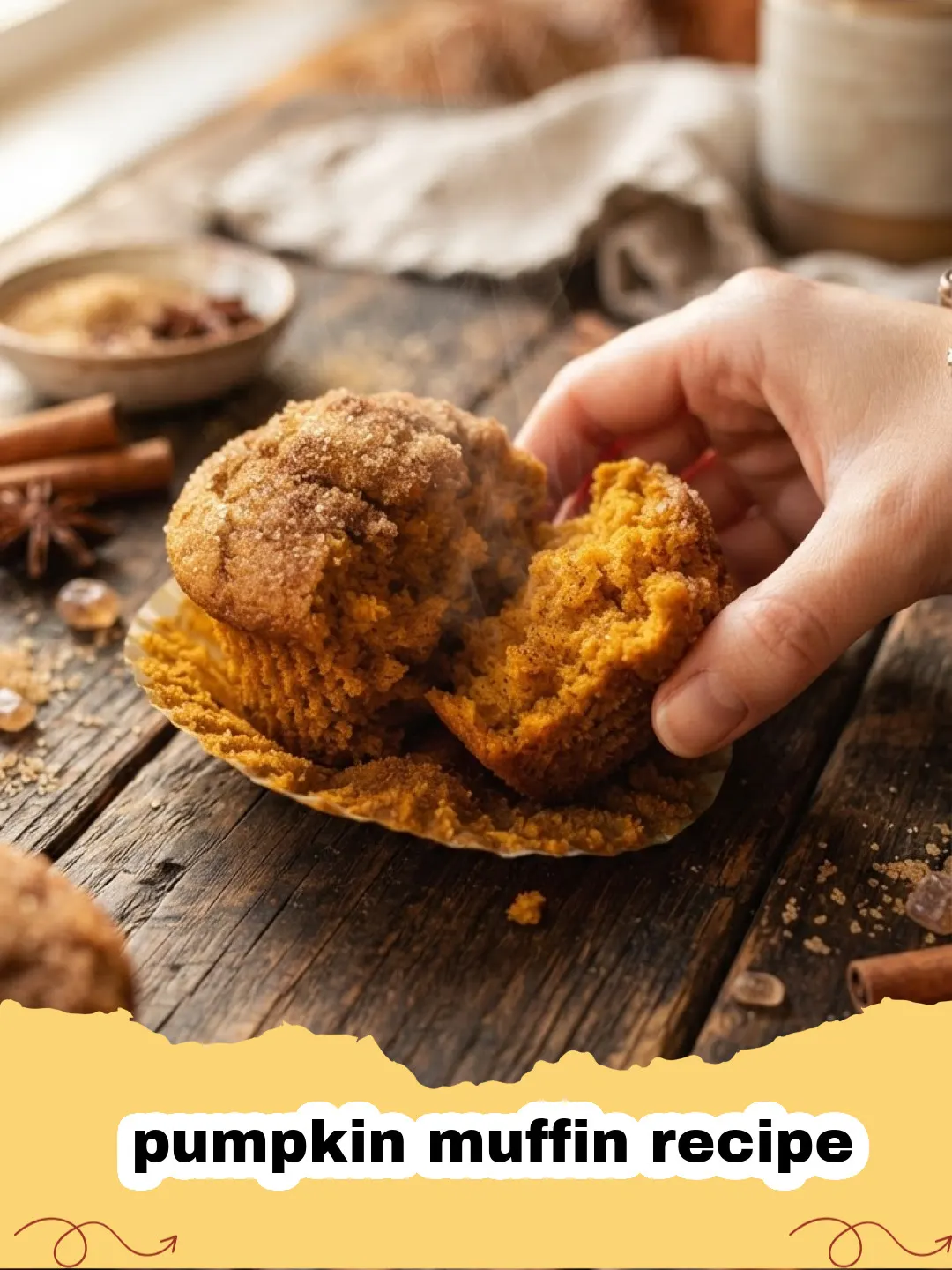 pumpkin muffin recipe - Close-up of golden-brown pumpkin muffins with streusel topping on a cooling rack.